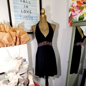 WHBM Jeweled Halter Dress